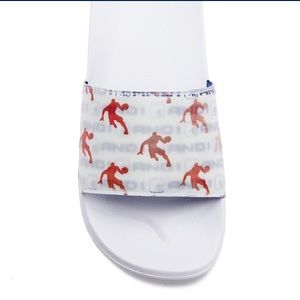 💜AND1 Mens White SlipOn Crossover Slide Sandals Size:10